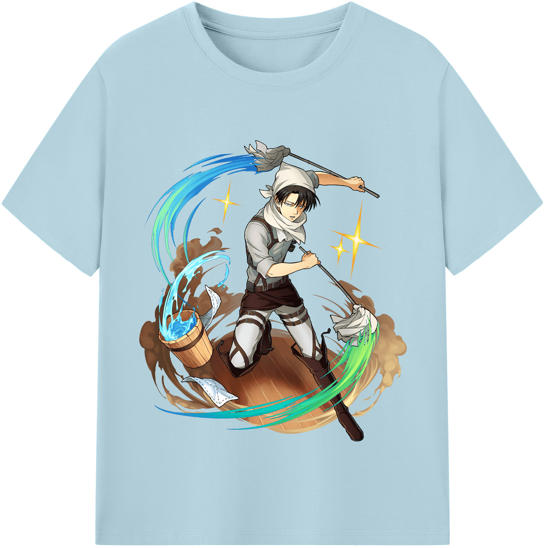 （画像用） 進撃の巨人 リヴァイ·アッカーマン Attack on Titan Levi Ackerman 綿100％半袖Tシャツ（フロントプリント）